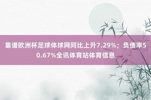 靠谱欧洲杯足球体球网同比上升7.29%；负债率50.67%全讯体育站体育信息